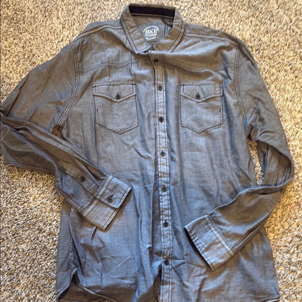 Men's BKE Grey Button Down